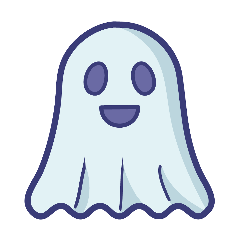 Cute Halloween ghost icon, free illustration, transparent background
