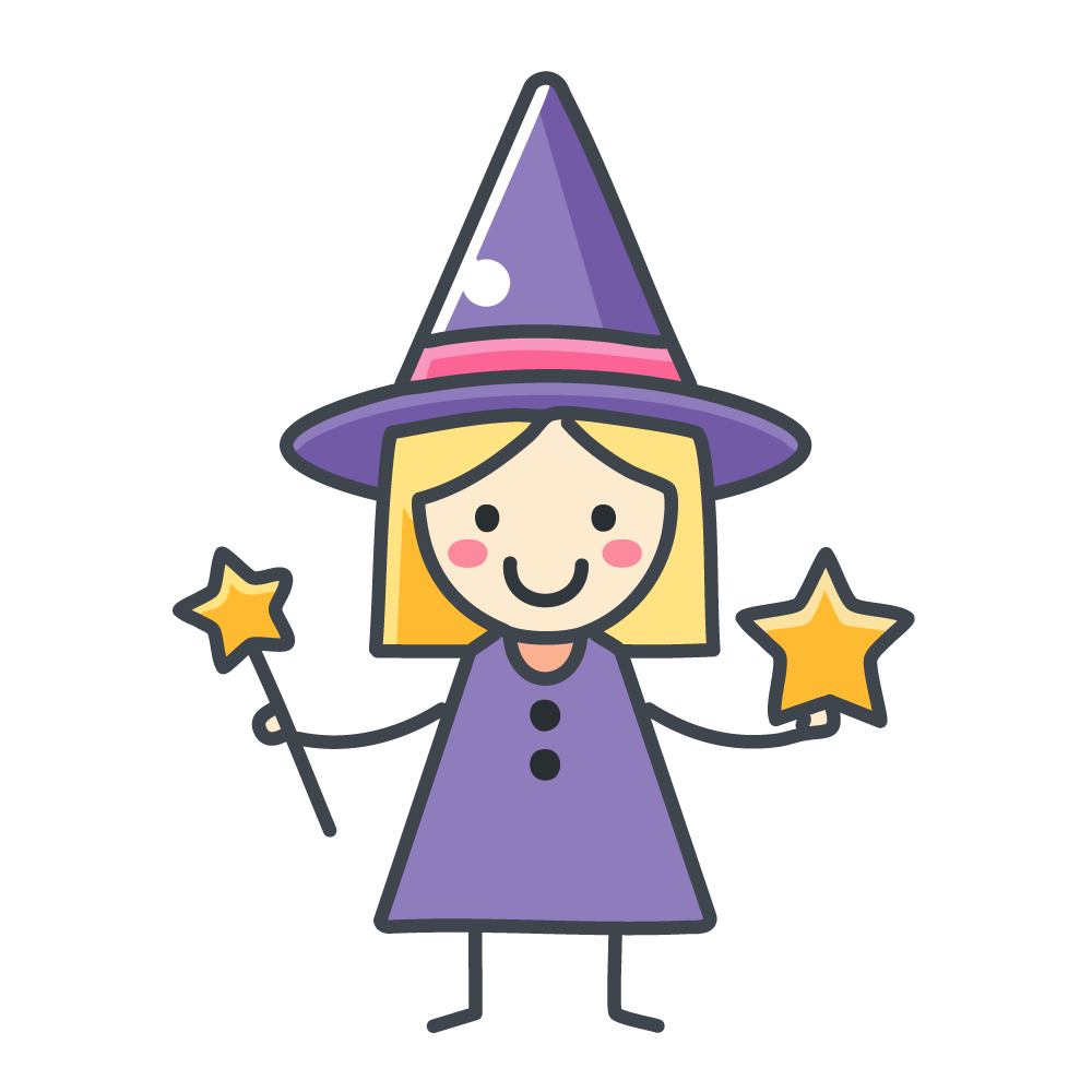 Cute Halloween Witch Icon, Free Illustration, Transparent Background