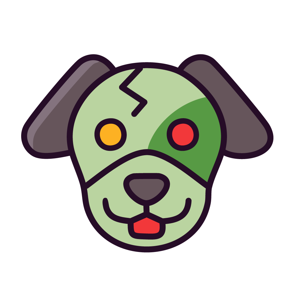 Halloween Zombie Dog Icon, Free Illustration, Transparent Background
