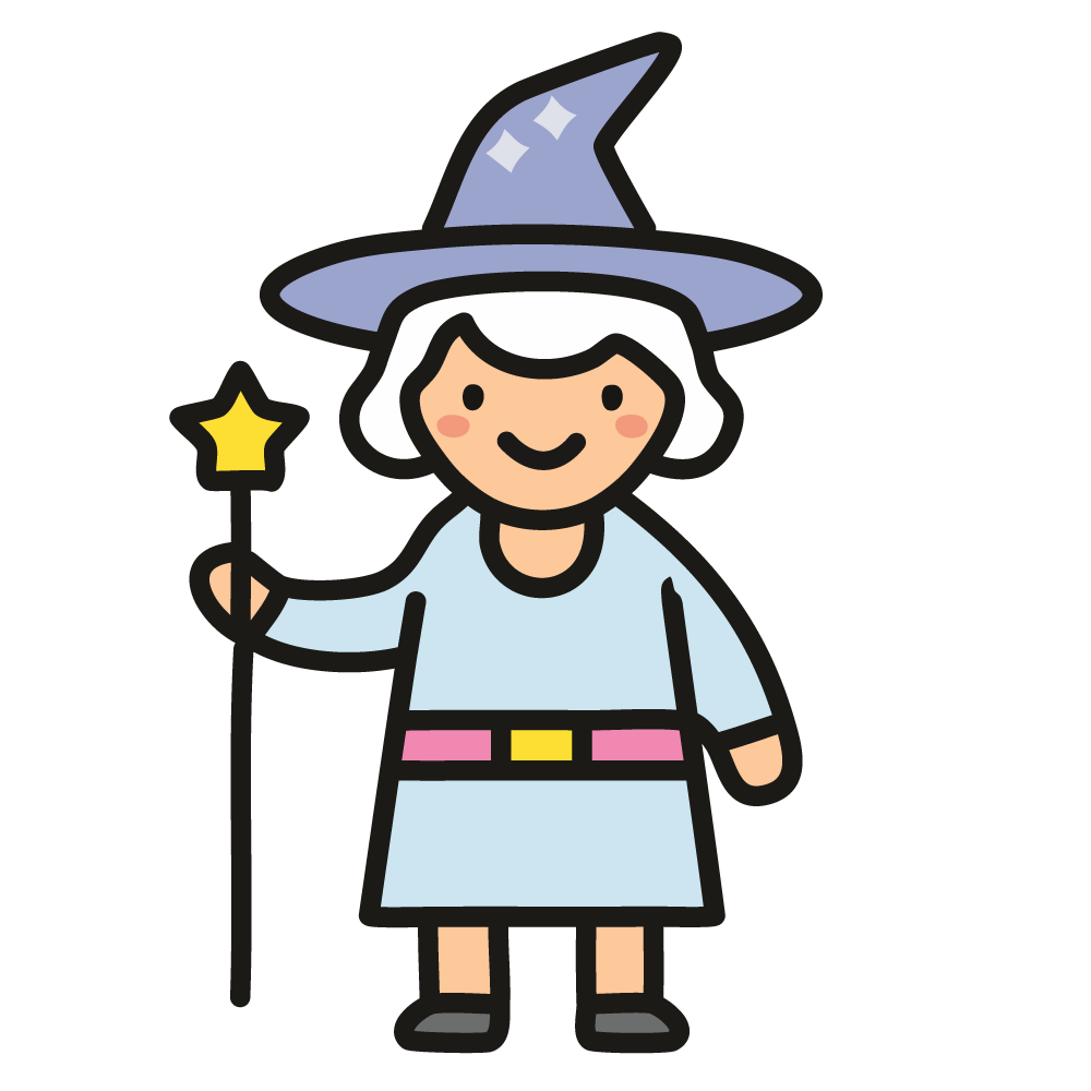 Cute Halloween witch icon, free illustration, transparent background