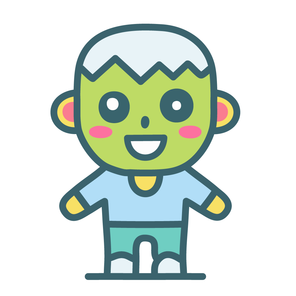 Halloween Full-Body Zombie Icon, Free Illustration, Transparent Background