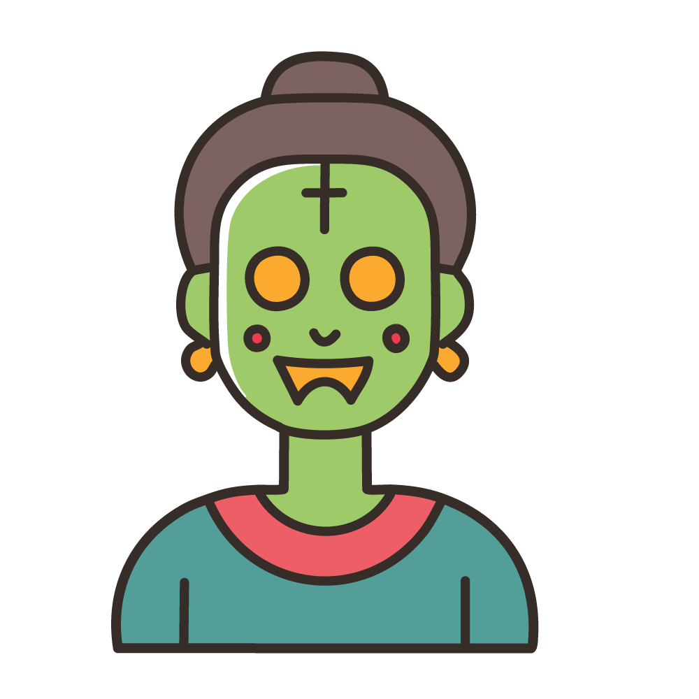 Halloween Japanese-style zombie icon, free illustration, transparent background