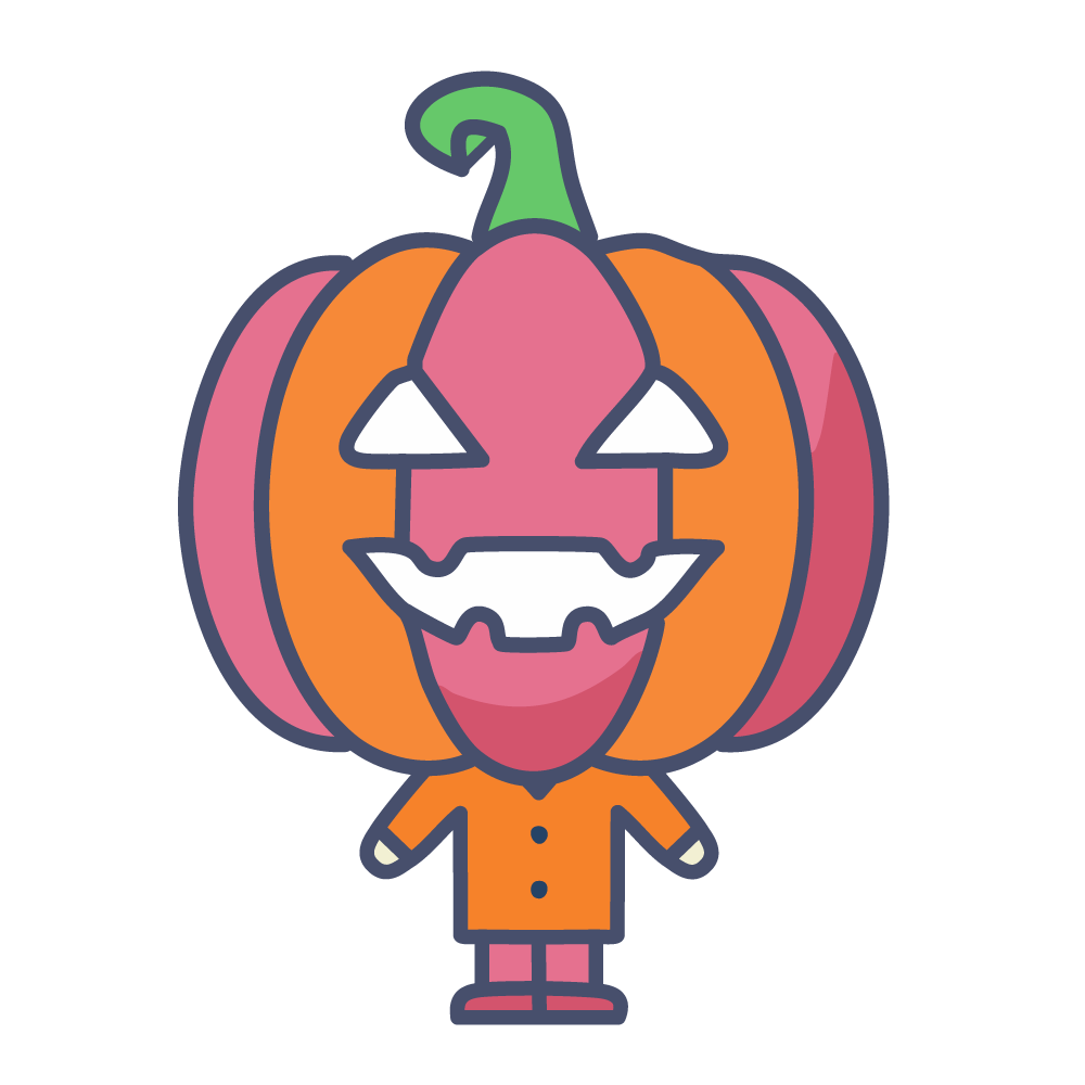 Halloween Full-Body Jack-O'-Lantern, Free Illustration, Transparent Background