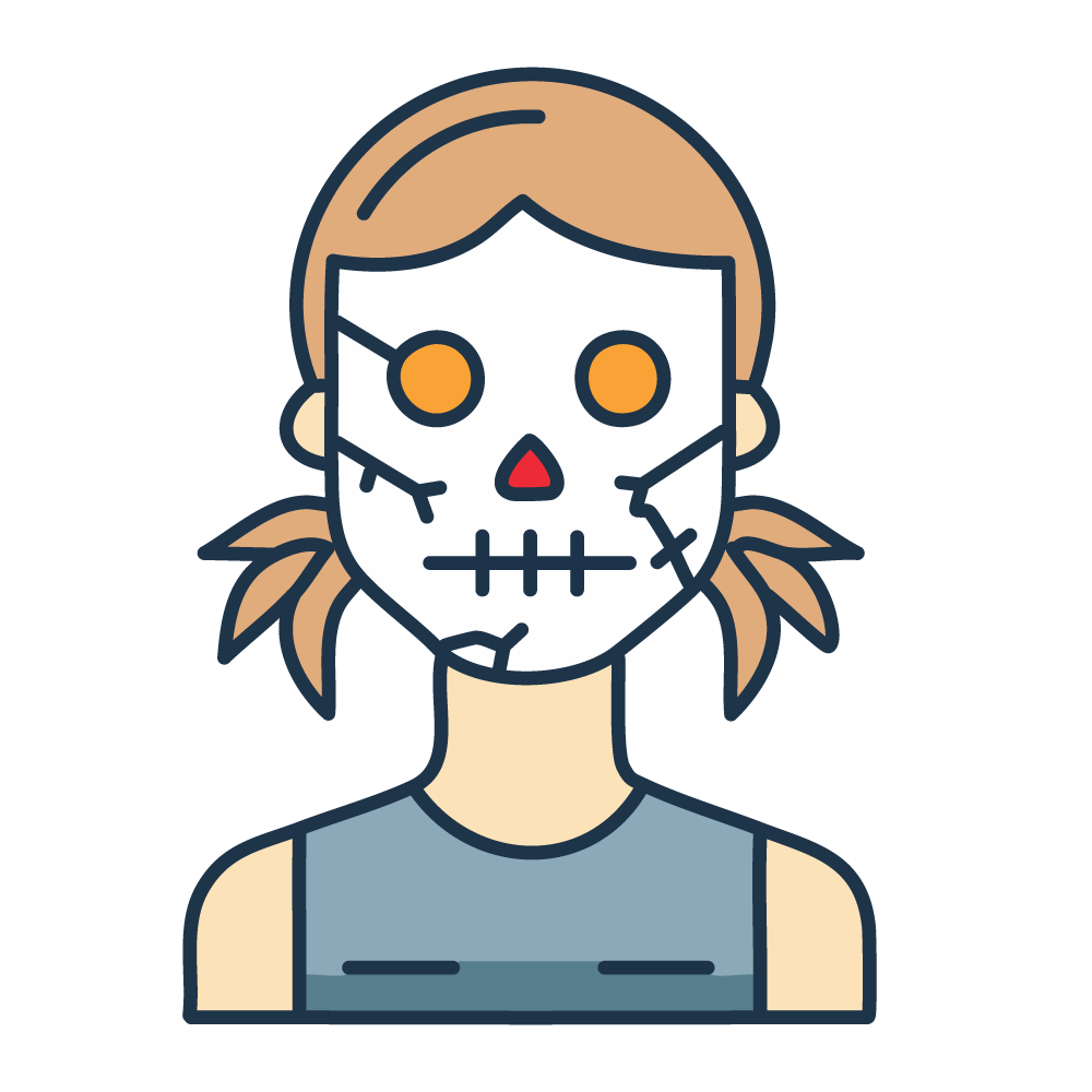 Halloween female skeleton icon, free illustration, transparent background