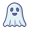 Cute Halloween ghost icon, free illustration, transparent background