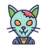Halloween Zombie Cat Icon, Free Illustration, Transparent Background