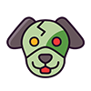 Halloween Zombie Dog Icon, Free Illustration, Transparent Background