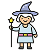 Cute Halloween witch icon, free illustration, transparent background