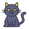 Halloween black cat icon, free illustration, transparent background
