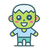Halloween Full-Body Zombie Icon, Free Illustration, Transparent Background