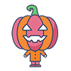 Halloween Full-Body Jack-O'-Lantern, Free Illustration, Transparent Background