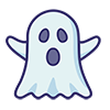 Halloween full-body ghost icon, free illustration, transparent background