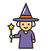 Halloween full-body witch icon, free illustration, transparent background