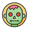 Halloween Zombie Round Icon, Free Illustration, Transparent Background