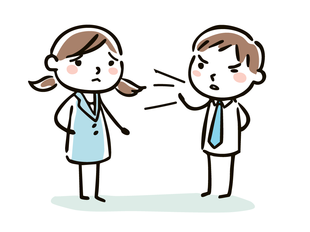 Illustration of a man verbally attacking a woman