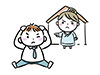 Illustration of a wife pointing at her husband in anger and a husband holding his head
