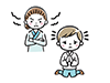 Illustration of a man kneeling and apologizing to an angry woman