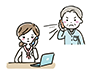 Illustration of an angry customer and a confused female employee on the phone