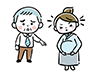 Illustration of an angry man pointing at a pregnant woman