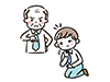 Illustration of a male boss angrily scolding a male subordinate