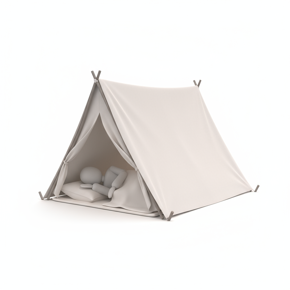 Person Sleeping Peacefully in a Tent