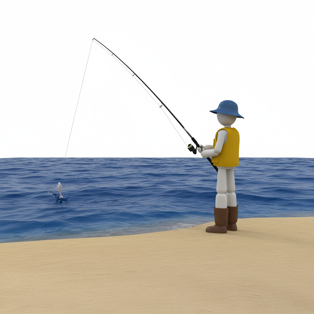 People fishing on the beach