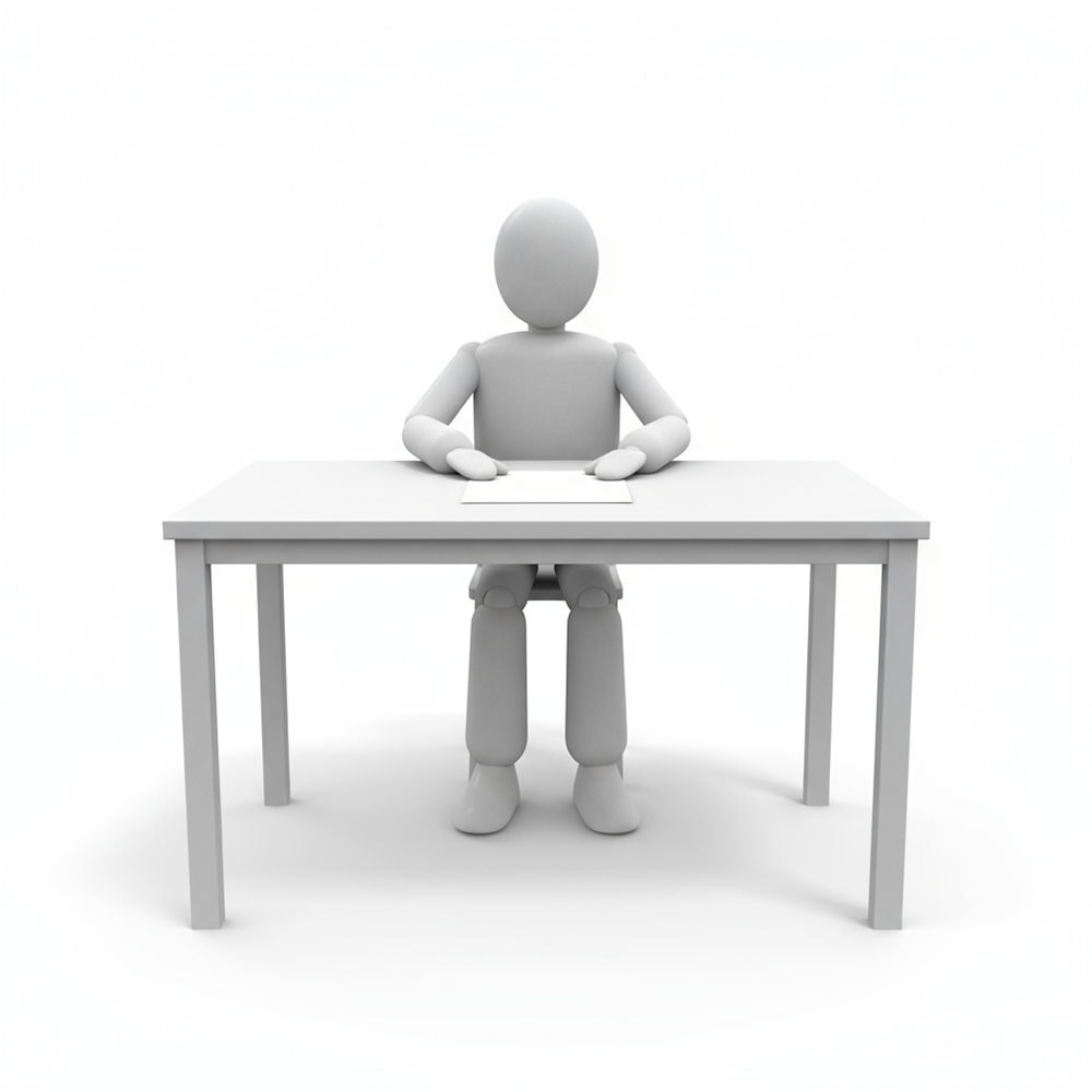 A person sitting at a desk concentrating on documents